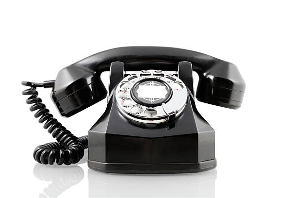 istock Vintage black rotary phone (with clipping path) 108531540