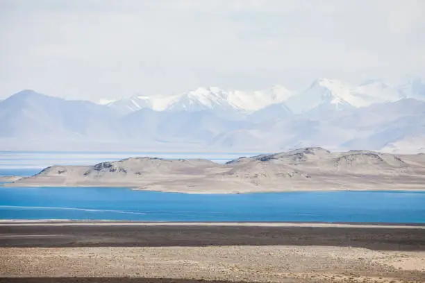 Photo of Karakul Lake, on Pamir Highway, in Tajikistan