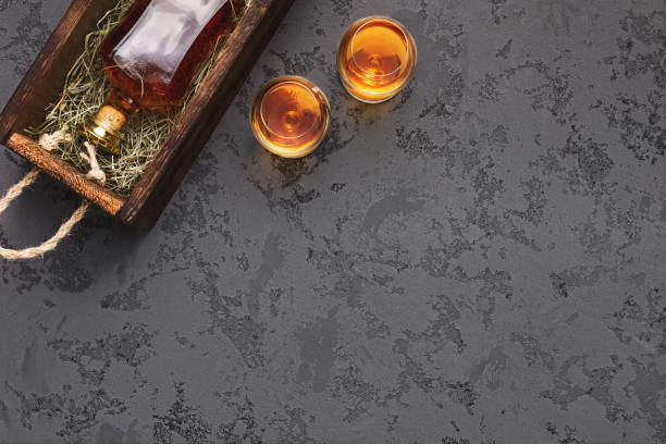 Bottle of aged whiskey gift package shipping