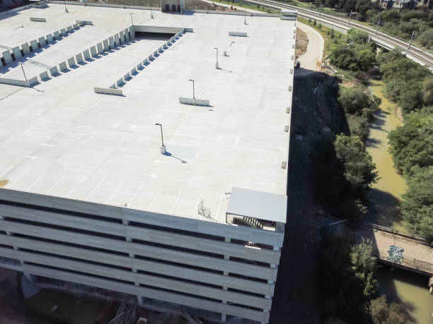 istock Top view multistory garage parking space under construction in Texas, USA 1085322960