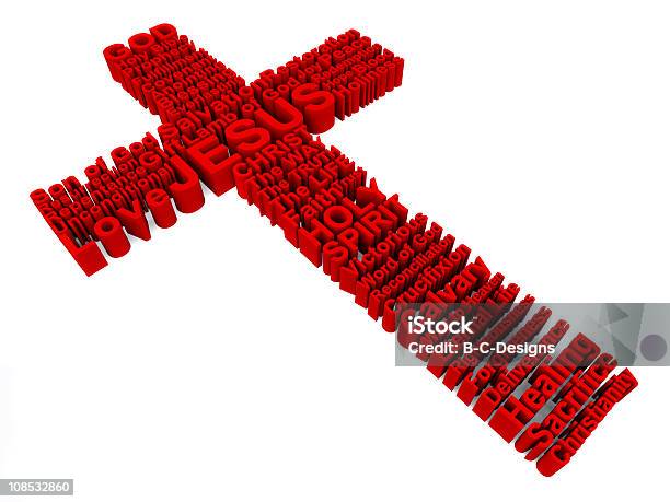 Rotes Kreuz Bestehend Aus 3d Wörter Stockfoto und mehr Bilder von Composite-Technik - Composite-Technik, Einzelwort, Jesus Christus
