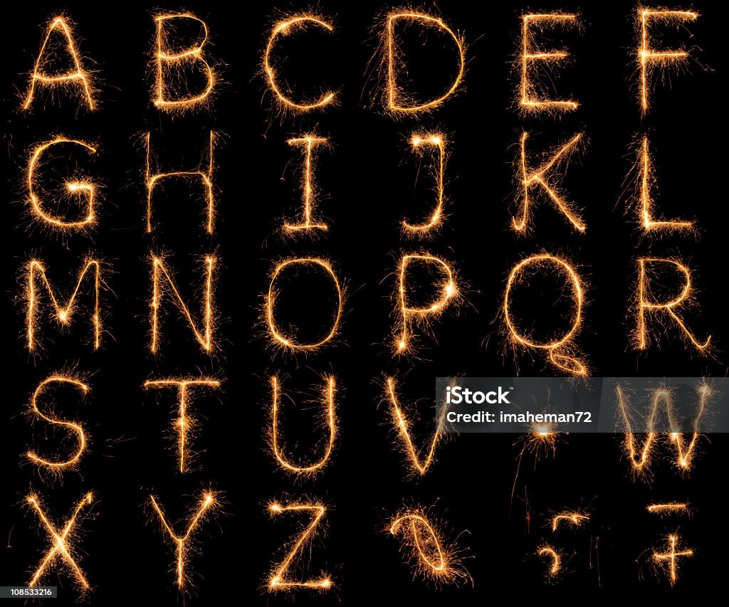 Alphabet sparkler - Стоковые фото Алфавит роялти-фри