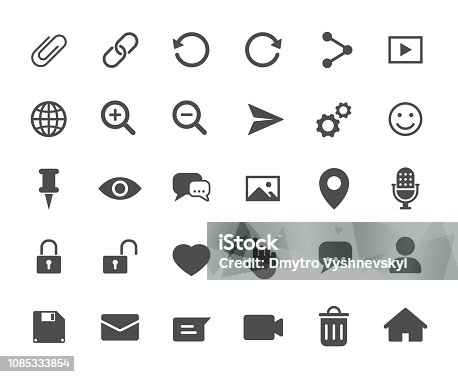 istock Account web icons. Ui elements. Account vector icons for web, mobile and ui design 1085333854