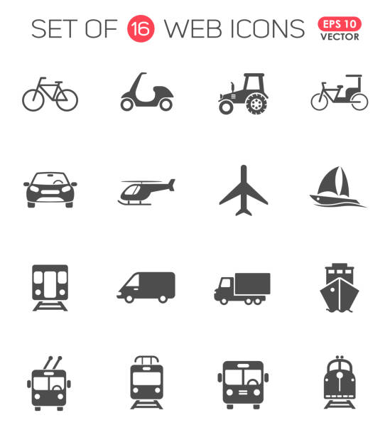 transport-icon-set. transport web icons für ihre kreatives projekt - air vehicle airplane commercial airplane private airplane stock-grafiken, -clipart, -cartoons und -symbole