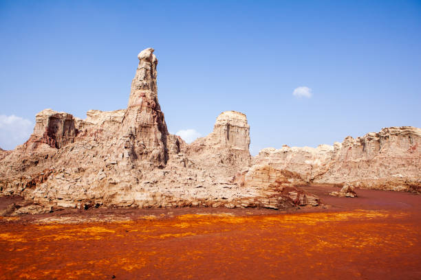 Valley with fantastic minerals formations at Dallol, Danakil Depression, Ethiopia, Africa Valley with fantastic minerals formations at Dallol, Danakil Depression, Ethiopia, Africa danakil depression stock pictures, royalty-free photos & images