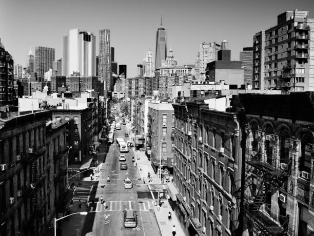 istock Chinatown Street, Manhattan, NYC. Black And White. 1085347212