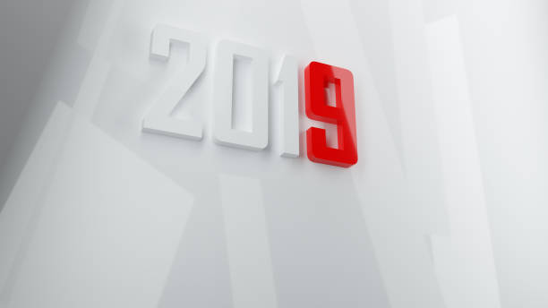 istock 3d New year 2019 white and red modern 3d design 1085358090