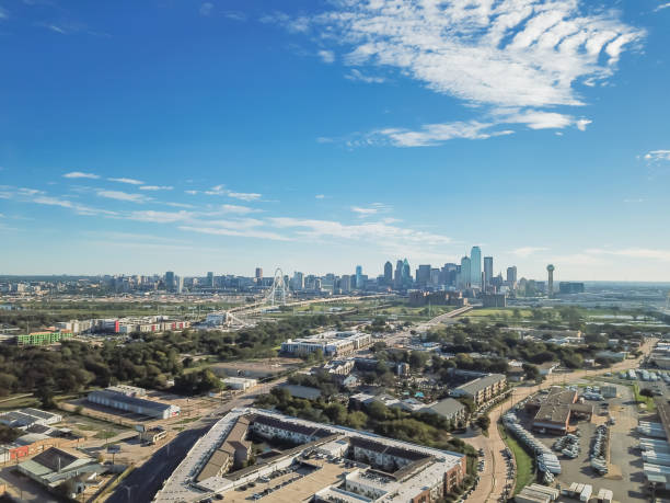 istock Top view Dallas Downtown from Trinity Groves with cloud blue sky 1085358164
