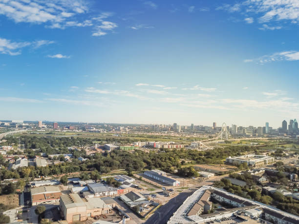 istock Top view Dallas Downtown from Trinity Groves with cloud blue sky 1085358256