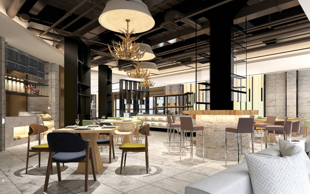 istock 3D render of cafetaria and restaurant 1085370760