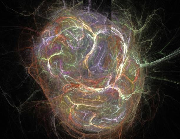 istock image of one Digital Fractal on Black Color 1085375508
