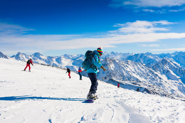 istock Woman, snowboard winter, rides 1085377398
