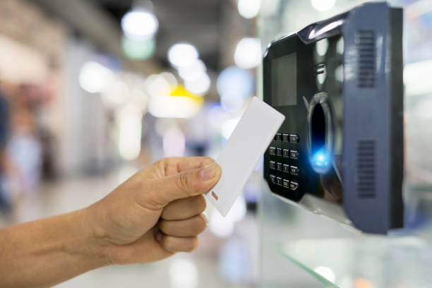 istock Finger print and key card scan for enter security system 1085380048