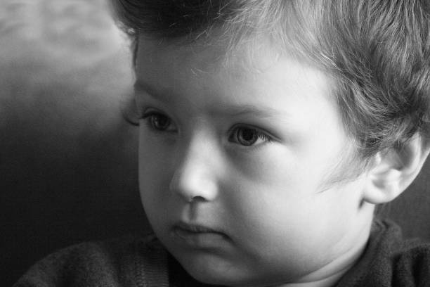 istock The baby face in a black and white 1085386870