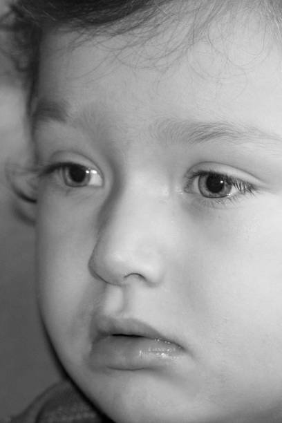 istock The baby face in a black and white 1085390508