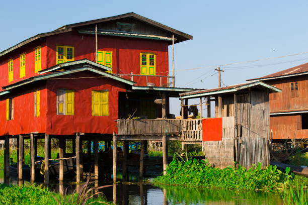 istock Myanmar.  Landscape. Inle. Village, architecture poor 1085390572