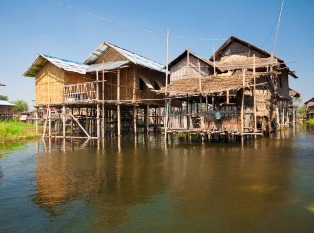 istock Myanmar.  Landscape. Inle. Village, architecture poor 1085390652