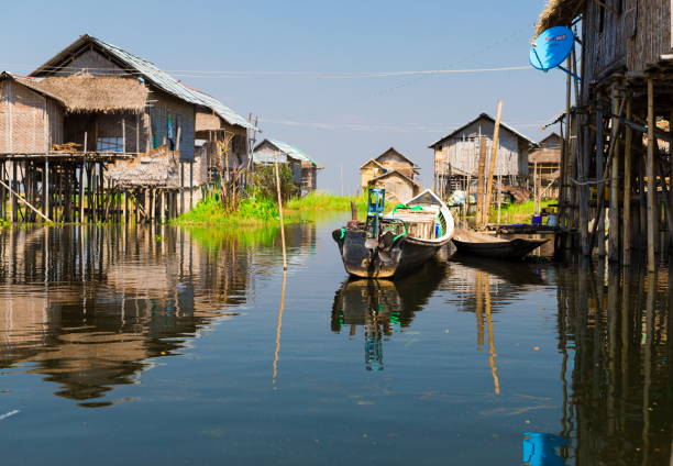 istock Myanmar.  Landscape. Inle. Village, architecture poor 1085390684