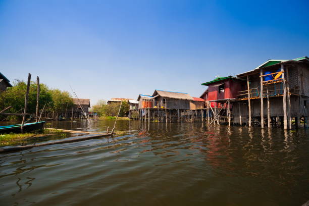 istock Myanmar.  Landscape. Inle. Village, architecture poor 1085390734