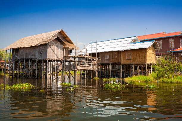 istock Myanmar.  Landscape. Inle. Village, architecture poor 1085390804