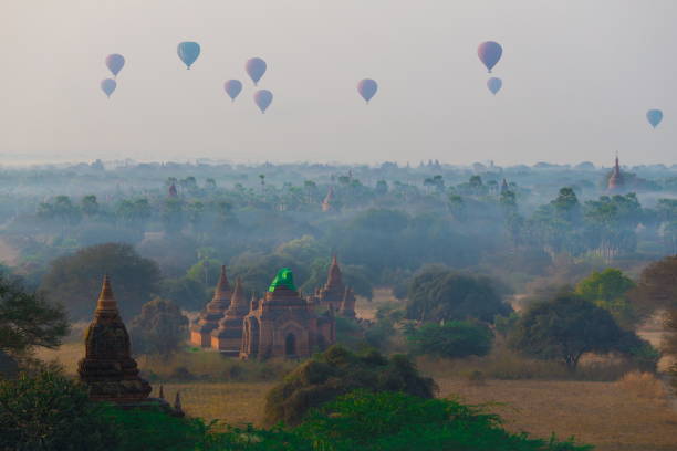 istock Myanmar. Bagan. Sunrise balloons 1085390886