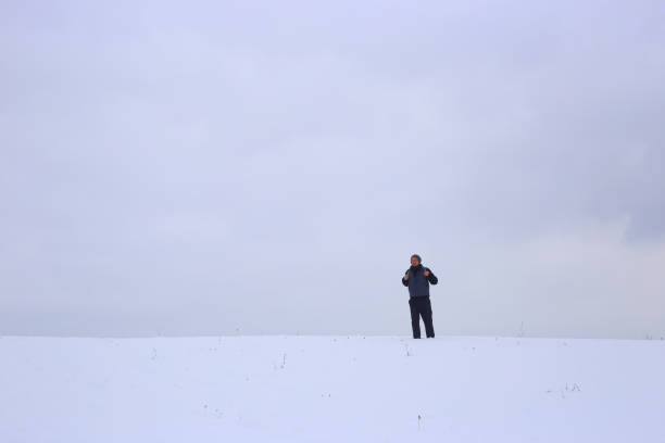 Photo is taken with full frame dslr camera outdoors in beautiful winter nature. Copy space composition.