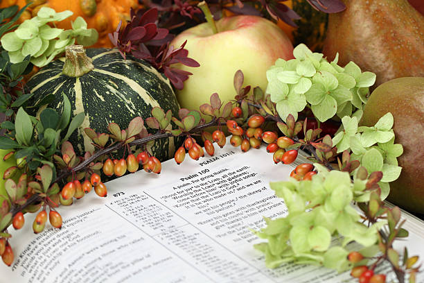 Thanksgiving Bible stock photo