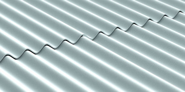 Asbestos cement roofing sheets background. 3d illustration