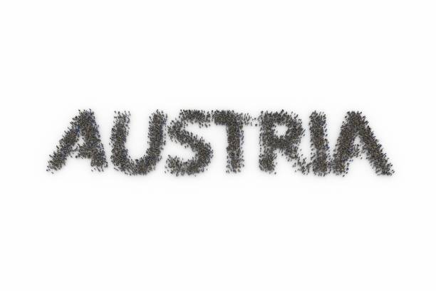 istock Large group of people standing together forming AUSTRIA 1085432010
