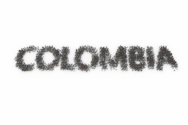 istock Large group of people standing together forming COLOMBIA 1085432024