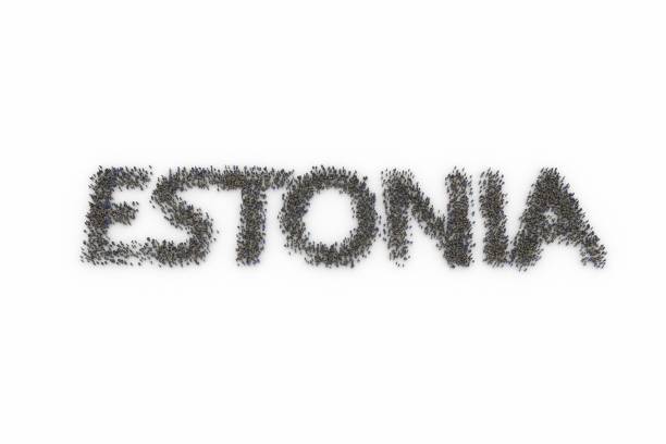 istock Large group of people standing together forming ESTONIA 1085432074