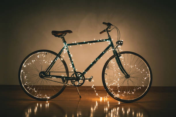 istock Bike decorated with christmas lights 1085433856
