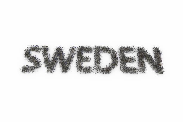 istock Large group of people standing together forming SWEDEN 1085437056
