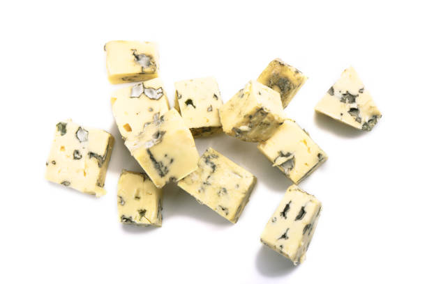 istock Cheese with mold isolated on white background. 1085438994