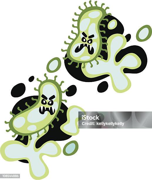 Icky Микробов — стоковая векторная графика и другие изображения на тему Анатомическое вещество - Анатомическое вещество, Антибиотик, Антисанитарный