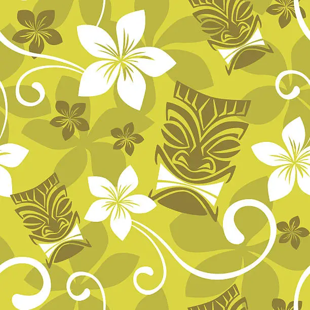 Vector illustration of Seamless Luau Tiki Pattern