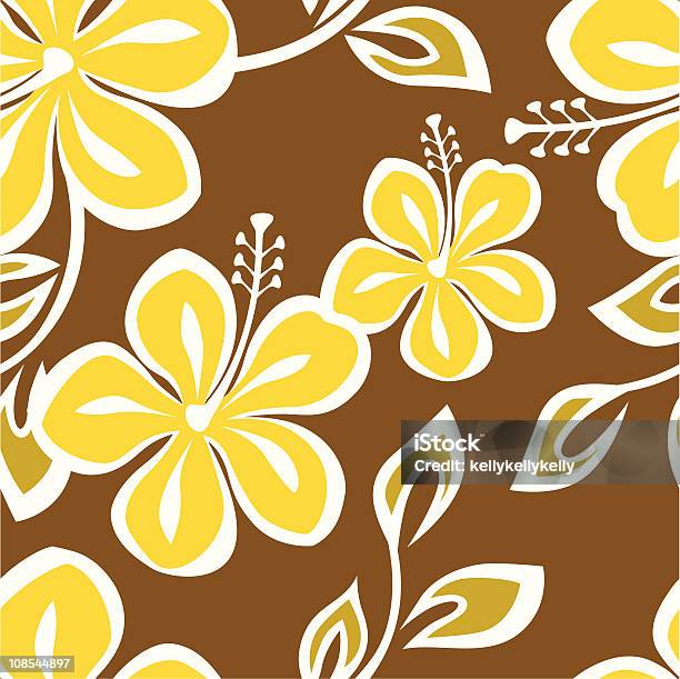 Polinésia Sem Costura Padrão - Arte vetorial de stock e mais imagens de Amarelo - Amarelo, Castanho, Cultura Havaiana