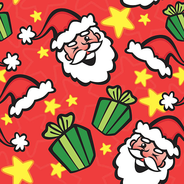Seamless Pattern- Let's Have Some Xmas Fun! vector art illustration