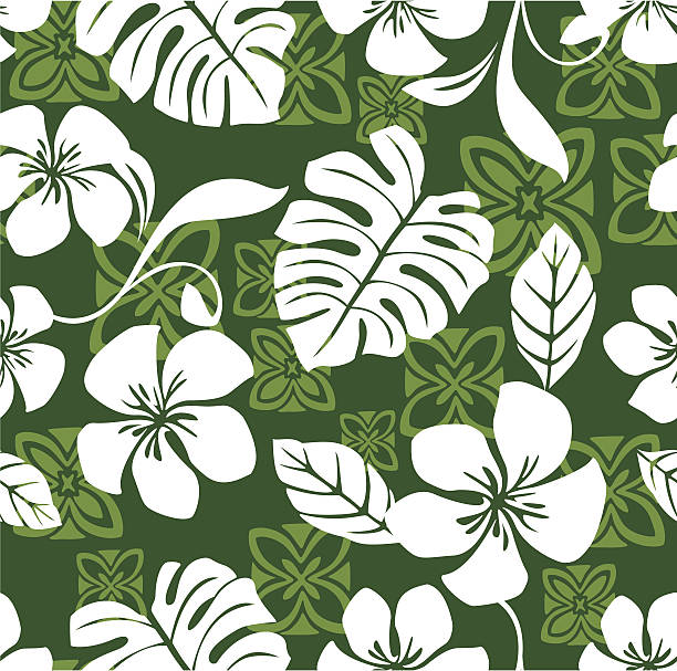 illustrazioni stock, clip art, cartoni animati e icone di tendenza di seamless pattern di aloha venerdì camicia hawaiana - camicia hawaiana