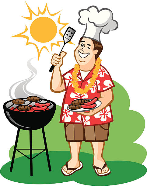 Dad's Barbecue (BBQ) vector art illustration