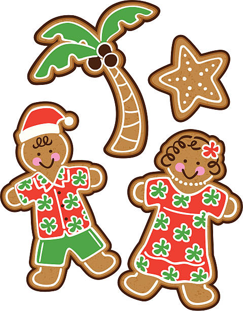 Tropical Christmas Cookies vector art illustration