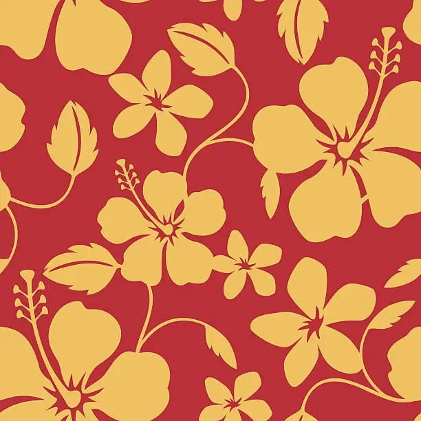 Vector illustration of Seamless Hawaiian Hula Pattern