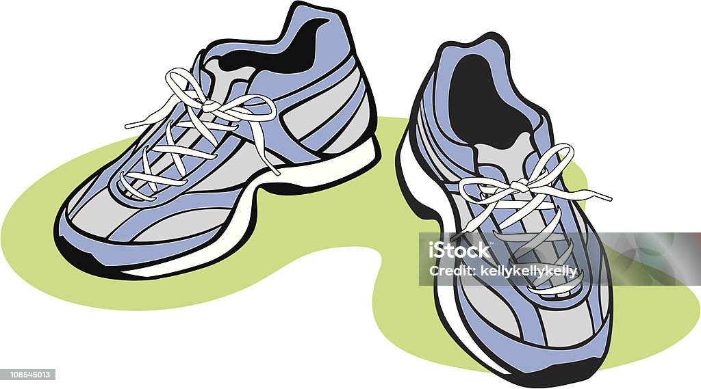 Ilustração vetorial de azul sapatos de atletismo - Royalty-free Borracha - Material arte vetorial