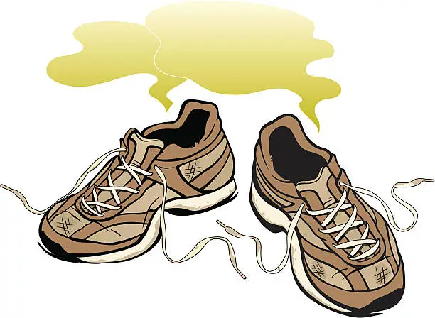 Vector illustration of Smelly Sneakers