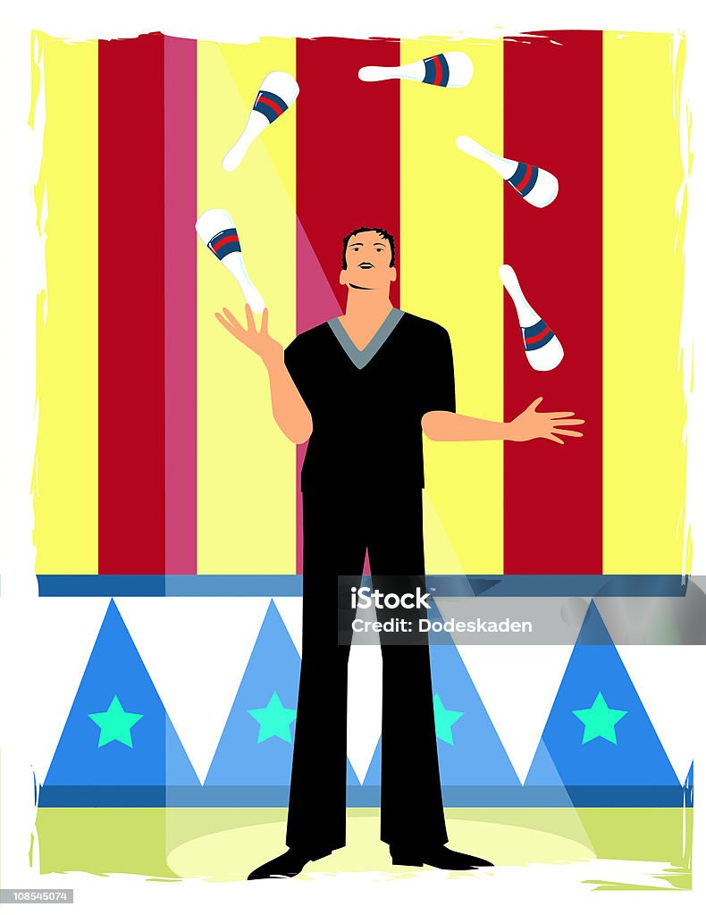 Circus jongleuse - clipart vectoriel de Adulte libre de droits