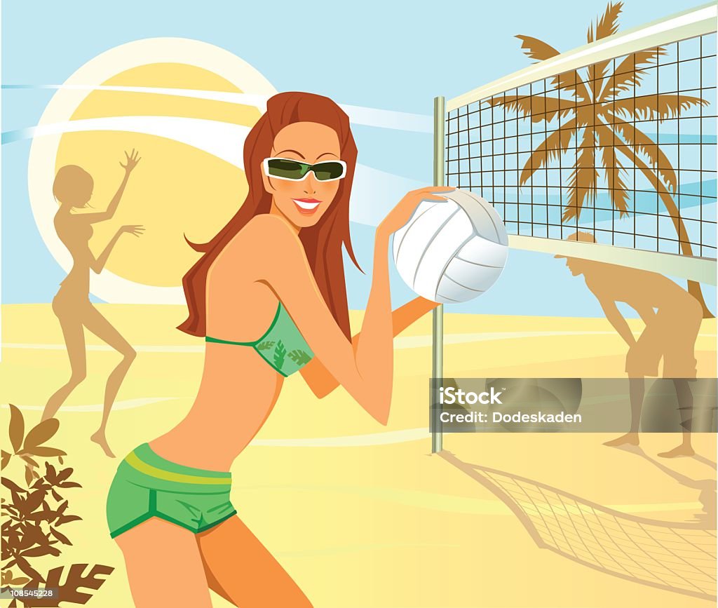 Voleibol de playa - arte vectorial de A la moda libre de derechos