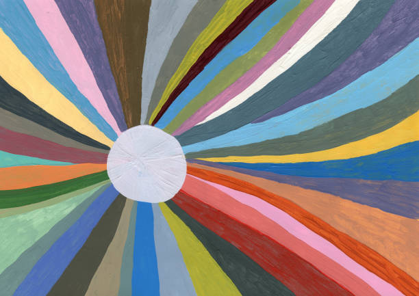 Rainbow coloured striped background pattern vector art illustration