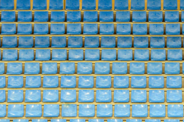 image of blue rows of seats in the stands