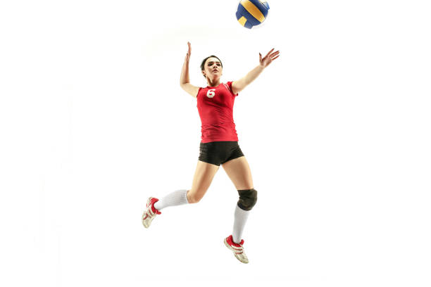 istock Female professional volleyball player isolated on white 1085474730