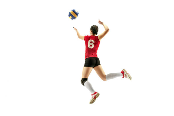 istock Female professional volleyball player isolated on white 1085474734
